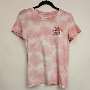 Aeropostale T-Shirt Top Tokyo Cherry Blossom SS Tie Dye Pink Junior's Size Large